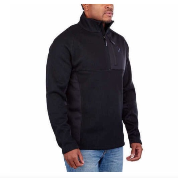 Spyder Mens Gait Half Zip Jacket Black - Picture 2 of 3